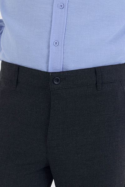 Bürke Men's Anthracite Color Italian Cut Slim Fit Fabric Trousers