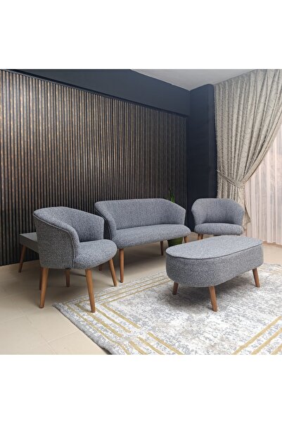 COLORMİX Bukle Çay Seti Koltuk Takım Balkon Bahçe Ofis Teras Salon Mutfak takımı