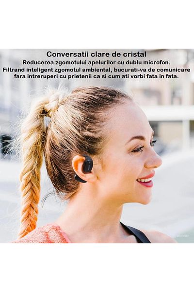Smart Vibe True Wireless Open-Ear Sport Headphones TOZO® OpenEgo 16.2mm Dynamic Driver, Double Microphone, Black
