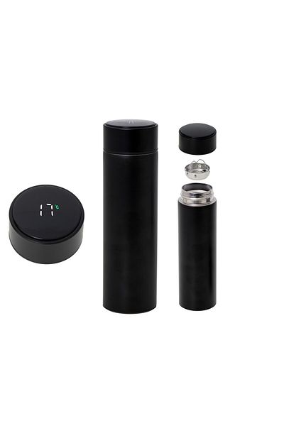 zola Termos inteligent, Zola®, cu indicator de temperatură, oțel inoxidabil, 500 ml, negru