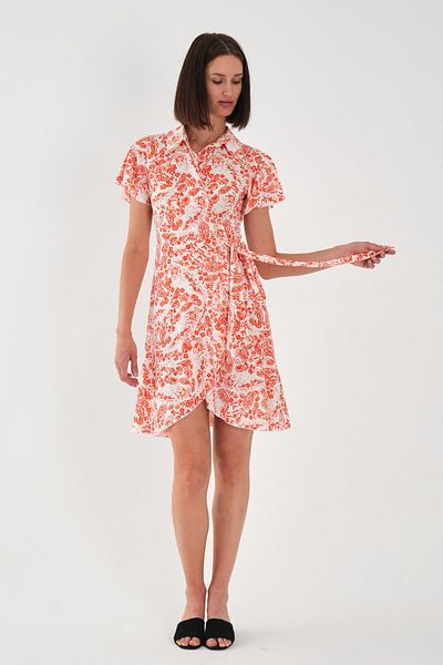 ALEXANDERGARDI Collar Detailed Belted Flounce Dress