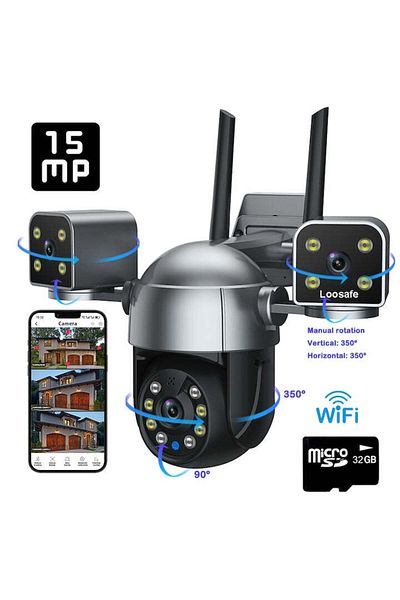 Loosafe Camera De Supraveghere Video Cctv Tripla Wifi ® Trishield Cam Plus