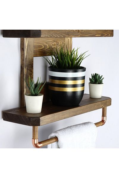 HOMS Wooden Towel Rack 50 cm