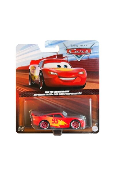 HOT WHEELS Mașinuță Disney Cars, Road Trip Fulger McQueen, scară 1:55, roșie