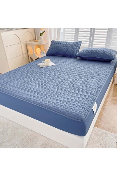 huitich Waterproof Fitted Bedding Topper Set 180 x 200 cm - Blue