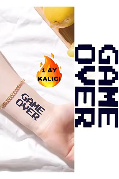 Mecit Tuhafiye 1 AY KALICI GAMOVER YAZI BİLEK VUCUT İÇİN GEÇİCİ DÖVME