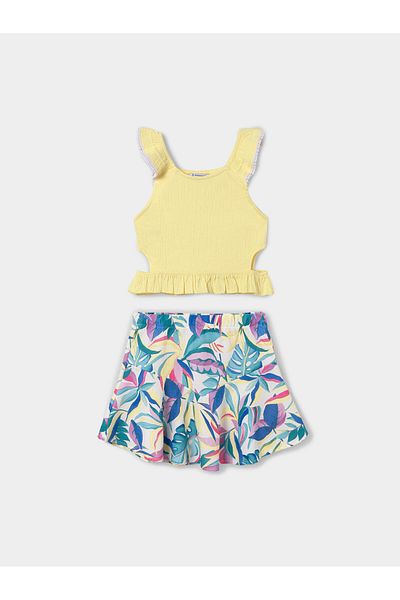 MAYORAL mayoral Girl Top and Skirt Set 6967 Colorful, Yellow