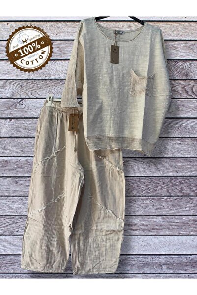 AGORATEKSTİL Γυναικείες τσέπες Διχτυωτές Φούντες Λινό Συνδυασμός