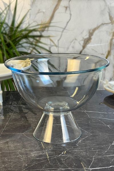 MAY HOME Glass Footed Deep Bowl & Tableware Presentation & Serving Plate