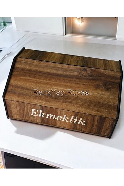 RENK YAPI RÜYASI Wooden, Covered, Open-Closed Cover, Bread Box Bread Bakery, Bread Cabinet