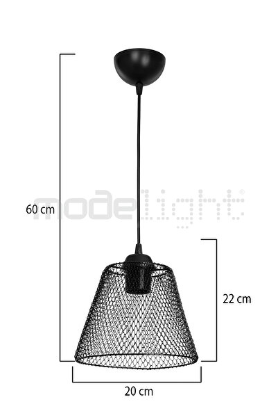 Modelight TELYA TEKLİ SARKIT SİYAH SALON-OTURMA-ÇOCUK-YEMEK-YATAK ODASI-ANTRE-MUTFAK