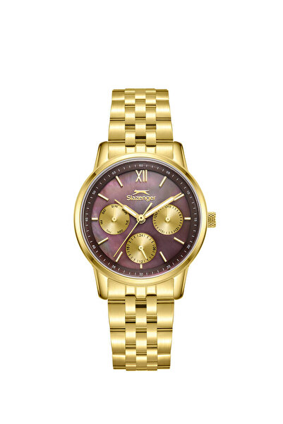 Slazenger Sl.09.2471.4.04 Quartz Steel Gold Color Purple Dial 33 mm Women Wri...