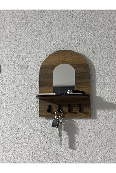 Nixar Desing Minimal Dekoratif Ahşap Anahtarlık ve Duvar Rafı, Anahtarlık Ask...