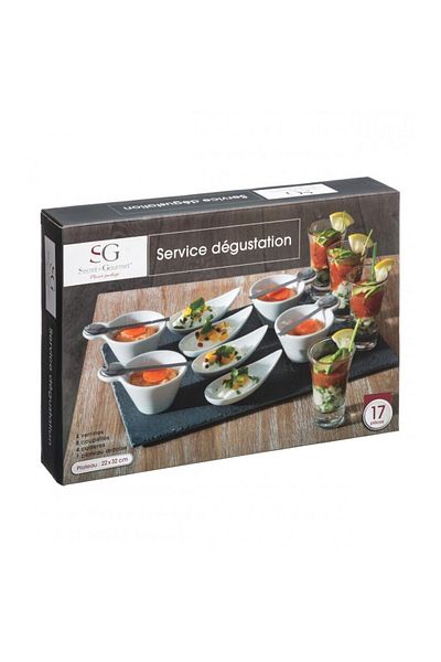 Secret de Gourmet Ardoise appetizer serving set, porcelain, stone, 32 x 22 x 9.8 cm