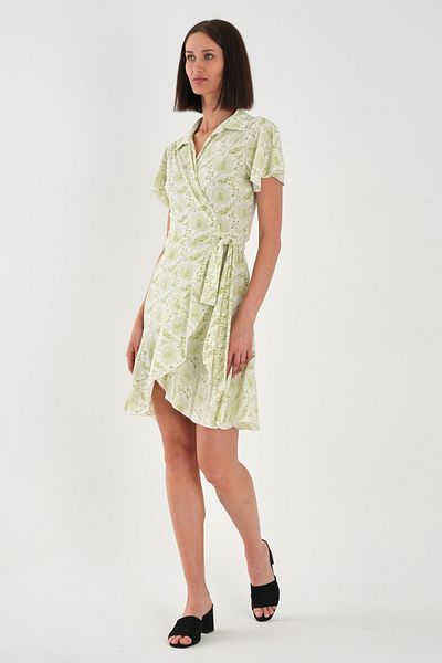 ALEXANDERGARDI Collar Detailed Belted Flounce Dress