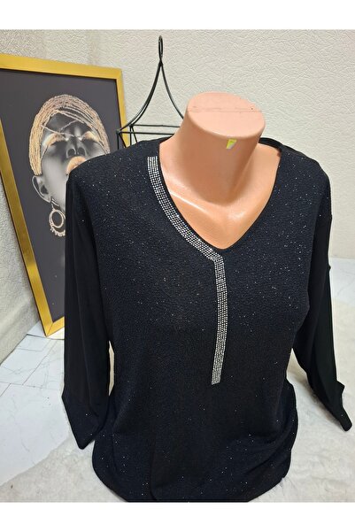 bluzzen Sim ve taş detaylı bluz