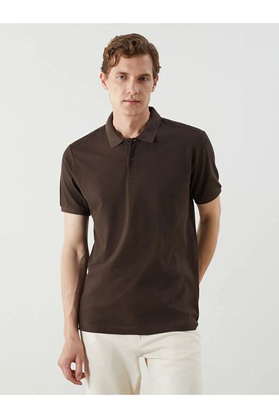 LC Waikiki Мъжка тениска LCWAIKIKI Classic Black с поло яка и къс ръкав от пике