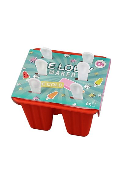 Excellent Houseware EH ice cream mold, silicone, red, 14 x 12 x 12 cm