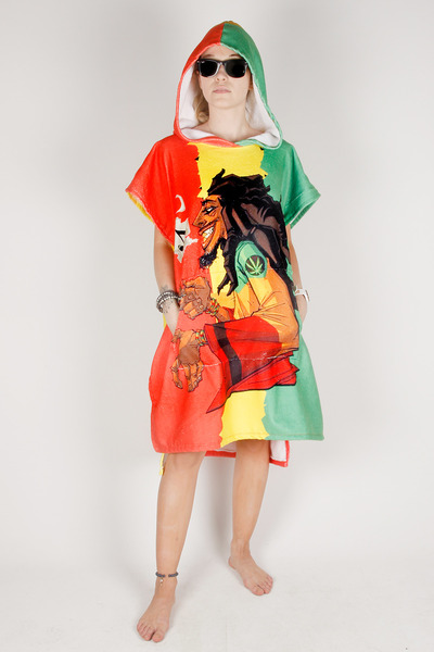 SNOWSEA Bob Marley Sun is Shunning Deniz ve Plaj Giyilebilir Havlu, Sörf Pançosu