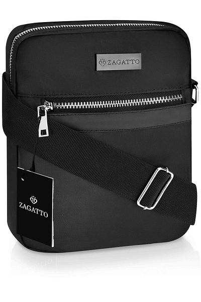 zagatto Men's Bum Bag, Crossbody Shoulder Bag, Black, Waterproof, 22x25x5.5 cm, ZG71