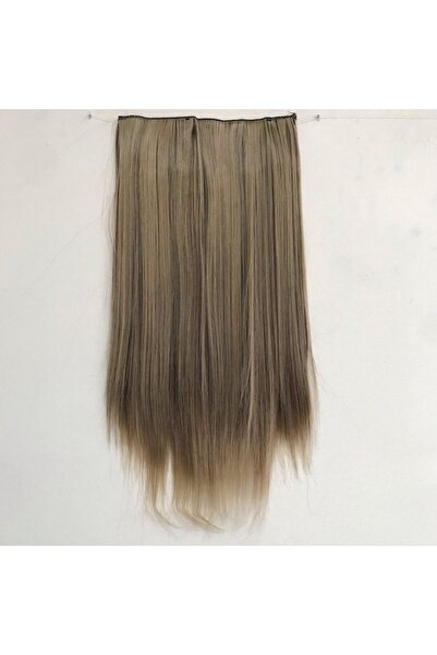 papatya peruk وصلة شعر مستقيمة طويلة بلون رمادي رمادي مقاومة للحرارة بنصف قمر