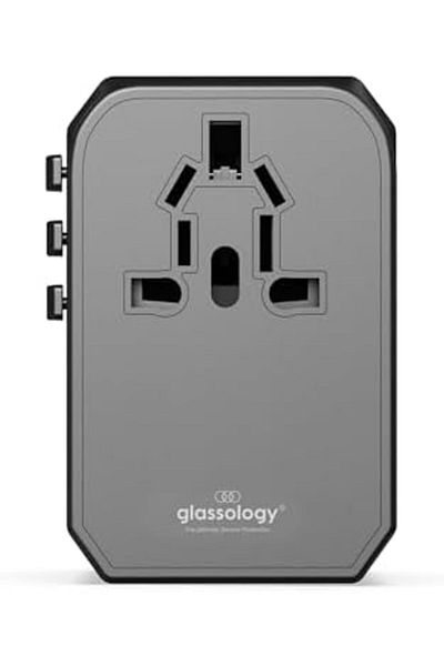 Glassology 45W Universal Travel Adapter Multi Socket, 8A Fast Charging International Power Adapter 3
