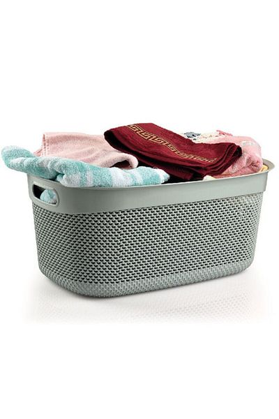 Üçsan Durable Rectangular Drop Design Laundry Basket 36.5 x 55 x 25 cm
