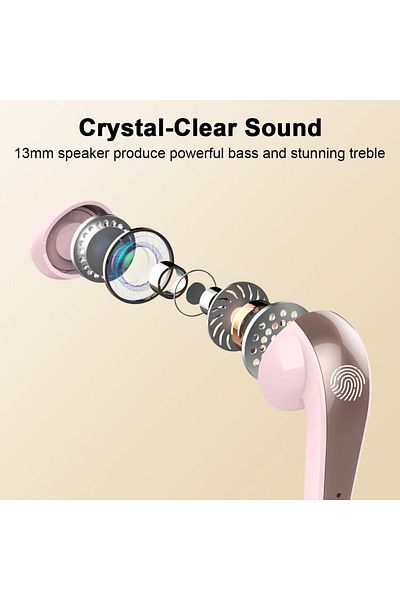 Smart Vibe Casti True Wireless MOOD™ MINI Hi-Fi Stereo Sound, Microfon, Noise Cancelling, Infusion Pink/Gold