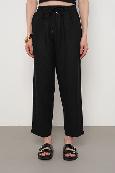 Orfeo Negro Women's 100% Fine Linen Regular Fit Pants