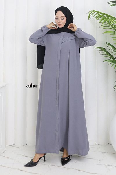 ASİLNUR Sena Ayrobin Piping Ferace Gray