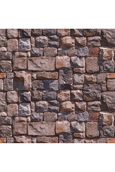 media Fototapet Zid piatra patrat maro si gri 300 x 200 cm