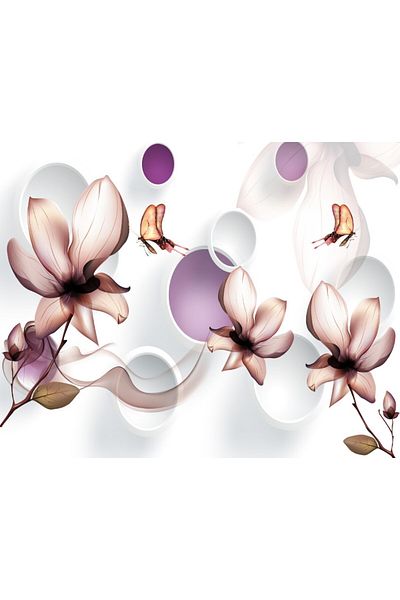 media Fototapet de perete autoadeziv si lavabil Abstract floral3, 220 x 135 cm