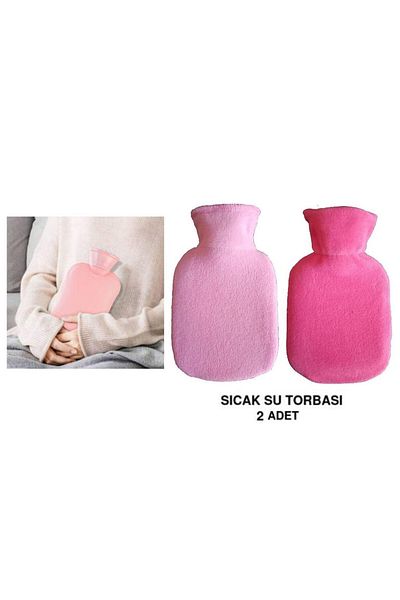 Sia كيس ماء ساخن 2 قطعة، وردي 23x15x2 سم 250 مل