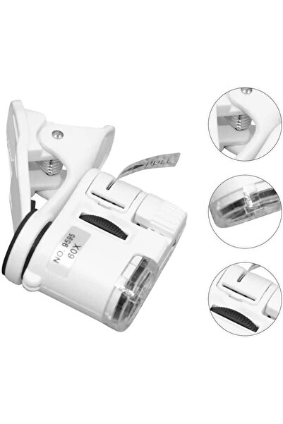 karadağsb 60X Mini Latch Microscope for Mobile Phone Magnifying Glass with Uv...