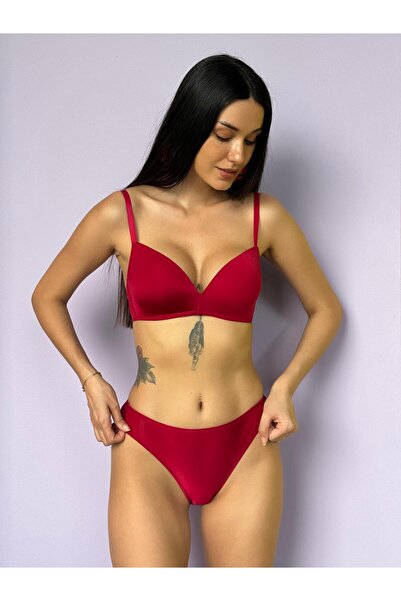 Cansoy Micro Fabric Unassisted Cherry Bra Set (707t)