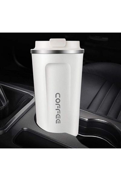 zola Cană termică, 500 ml, oțel inoxidabil și plastic, afișaj LED pentru temperatură, 8,5x16 cm, albă