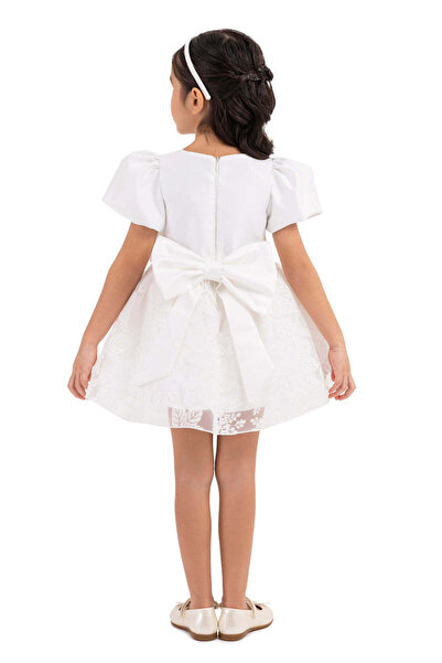 Pamina Elegant White Dress, - for Girls, with Matching Bow and Headband, 33227 - 68 cm