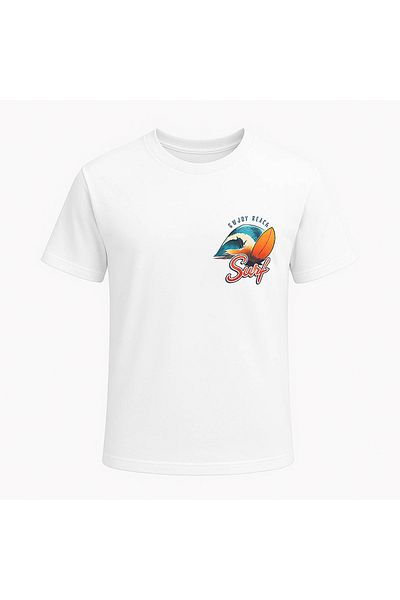 trender Απολαύστε το ανδρικό μπλουζάκι με στάμπα Surf White