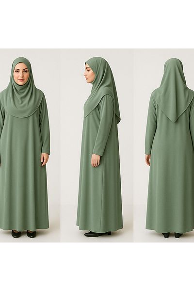 ZEHRANAZ NAMAZ ELBİSESİ Prayer Dress (Light Khaki Green)