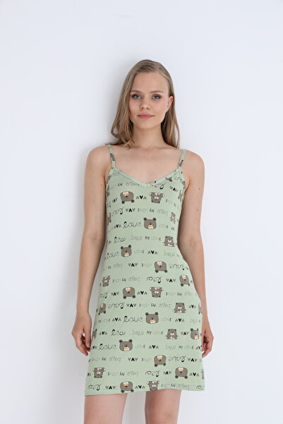 STELLAPİNK Kadın Likralı Gecelik Elbise