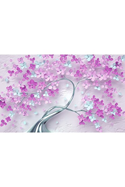 media Fototapet Pom abstract, mov, argintiu, 300 x 200 cm