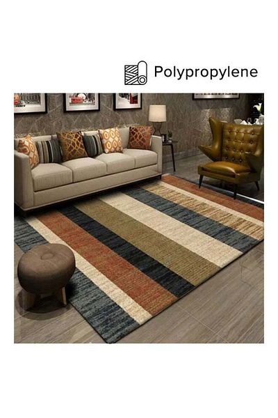 Generic Warm Luxurious Modern Printed Rectangular Anti-Slip Carpet Polypropylene Multicolour 140x200c