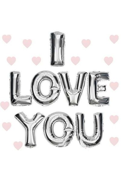 Skygo I Love You Foil Balloon - Silver Colored Party Accessory 35 CM