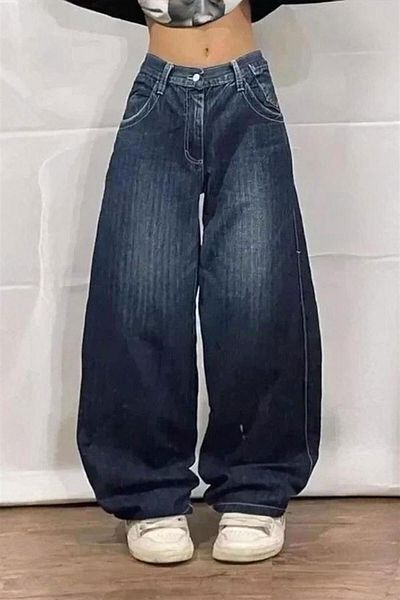 Karakedi Blue Skater Skull Back Pocket Patched Baggy Pants