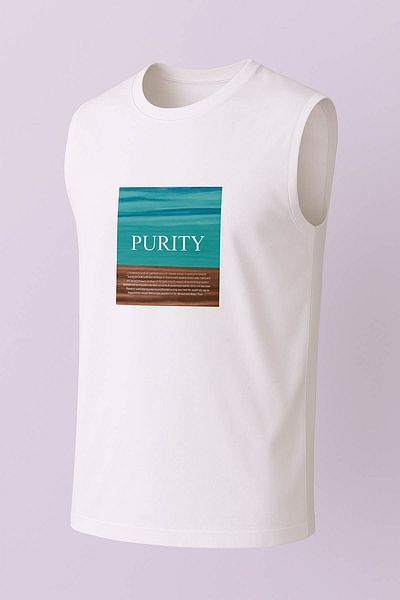 trender Ανδρικό αμάνικο μπλουζάκι Purity Print White