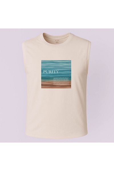 trender Ανδρικό αμάνικο μπλουζάκι Purity Print Stone