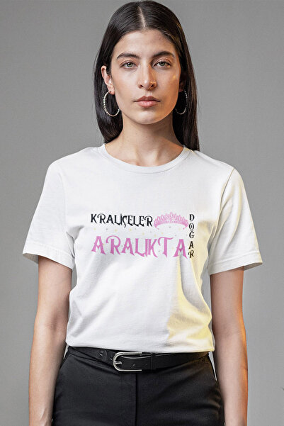 qoeuyl boutique تي شيرت نسائي أبيض مصنوع من القطن بنسبة 100% مطبوع عليه Queen...