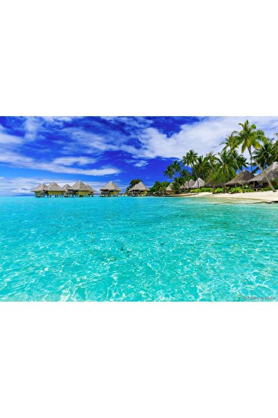 media Fototapet de perete autoadeziv si lavabil Vacanta in Bora Bora, 270 x 2...