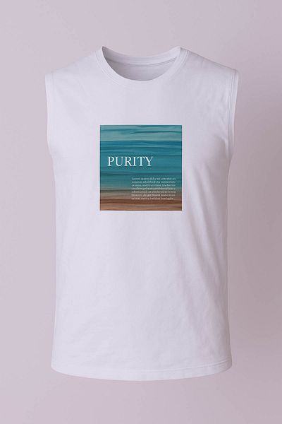 trender Ανδρικό αμάνικο μπλουζάκι Purity Print White