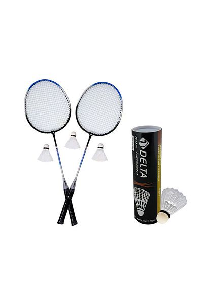 Delta Badminton 2 Rackets+ 9 Balls Set Badminton Supplies Rsb-606 Colorful
